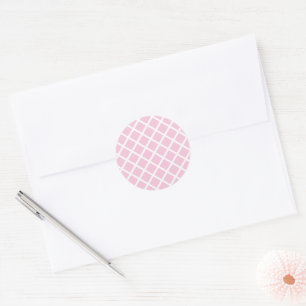 Diamond Trellis White - Light Pink Classic Round Sticker