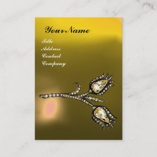 DIAMOND TULIPS MONOGRAM ,Yellow Topaz Business Card