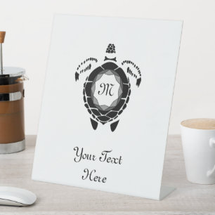 Diamond Turtle Shellback Monogram Pedestal Sign