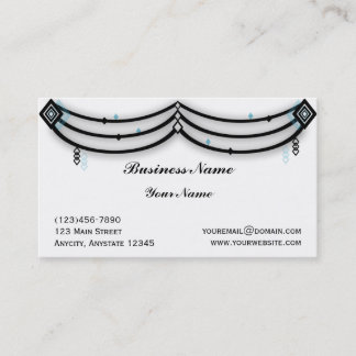 Diamond Valance in Black and Aqua Business Card