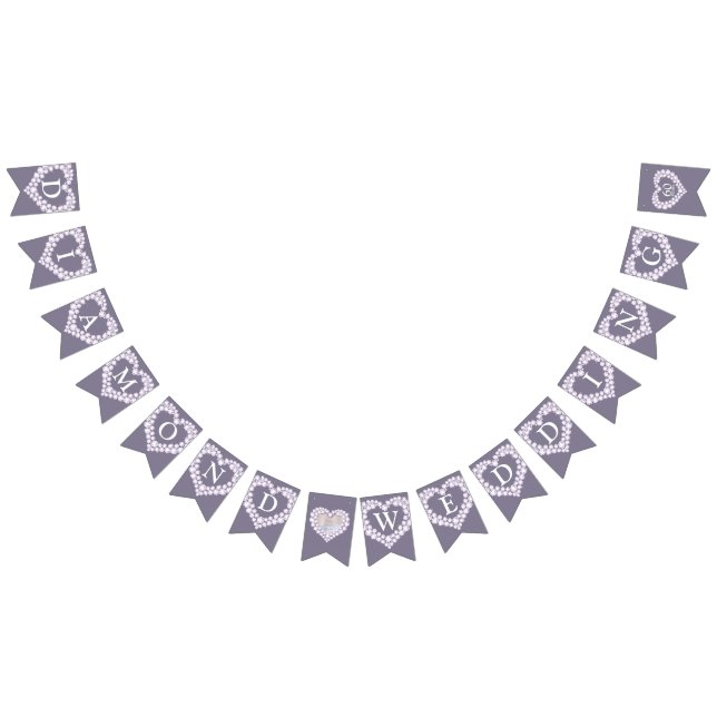 Diamond wedding 60th anniversary custom photo bunting  (All)