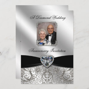 Diamond Wedding Anniversary 5x7 Photo Invite