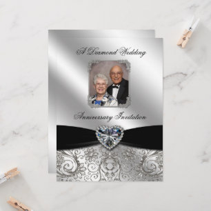 Diamond Wedding Anniversary 6.5x8.7 Photo Invite