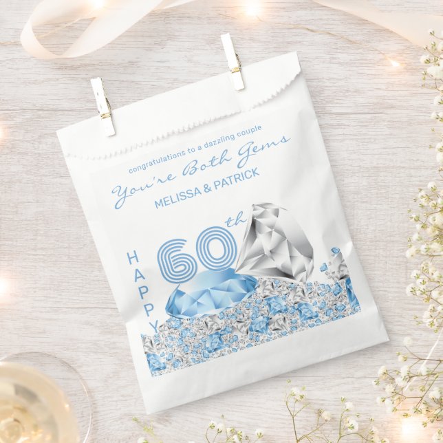 Diamond Wedding Anniversary Favour Bags (Clipped)