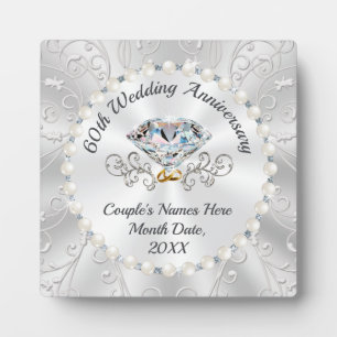 Diamond Wedding Anniversary Gift Ideas for Parents Plaque