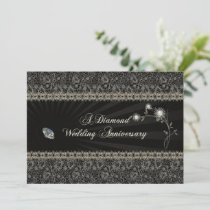 Diamond Wedding Anniversary Invitation Card