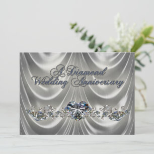 Diamond Wedding Anniversary Invitation Card
