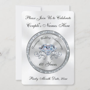Diamond Wedding Anniversary Invitations