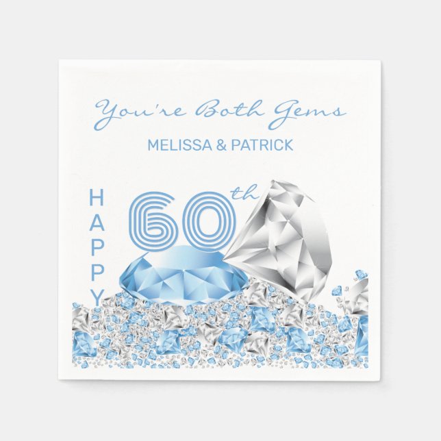Diamond Wedding Anniversary Napkin (Front)