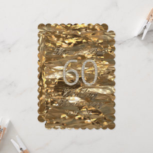 Diamond Wedding Anniversary Parents Gold Elegant Card