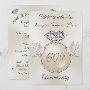 Diamond Wedding Anniversary Party Invitations