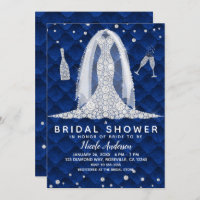 Diamond Wedding Dress Royal Blue Bridal Shower