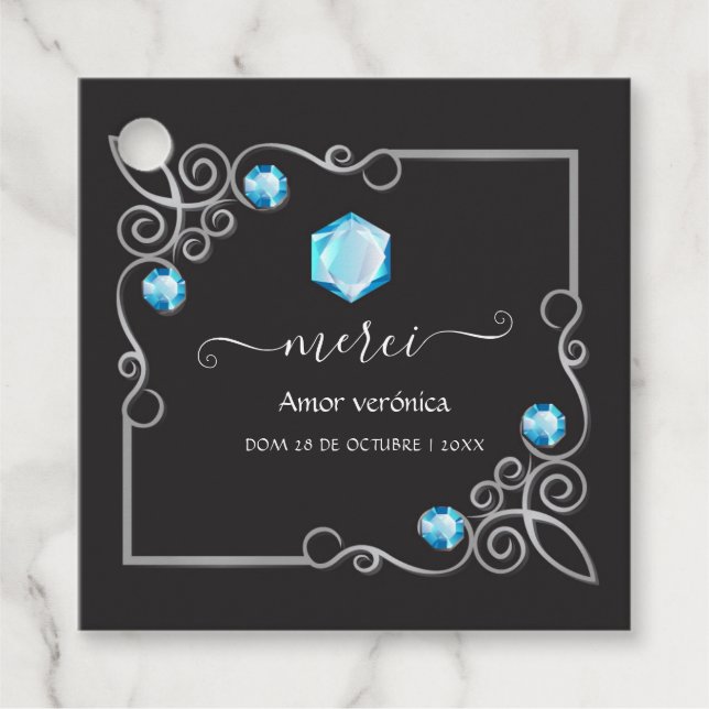 Diamond Wedding Favour Tags (Front)