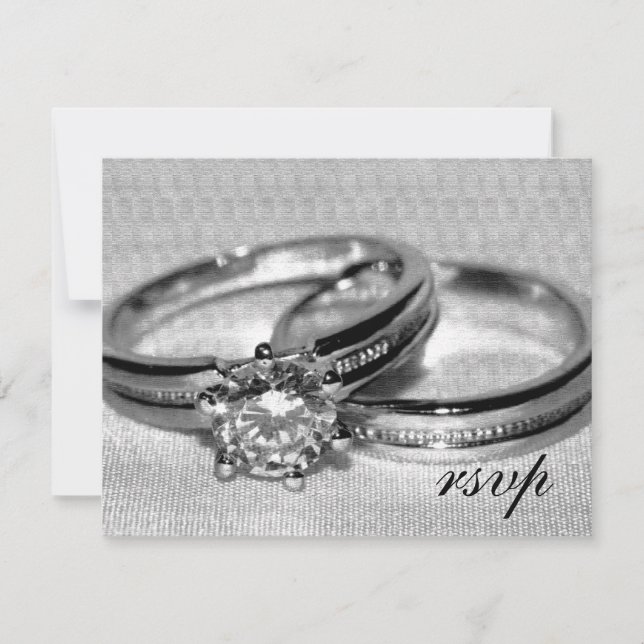 Diamond Wedding Ring Set RSVP Card (Front)