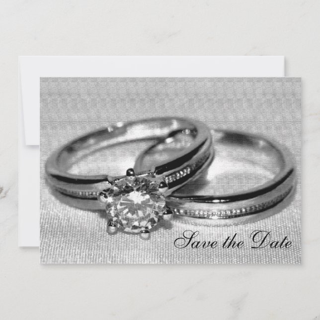 Diamond Wedding Ring Set Save the Date (Front)