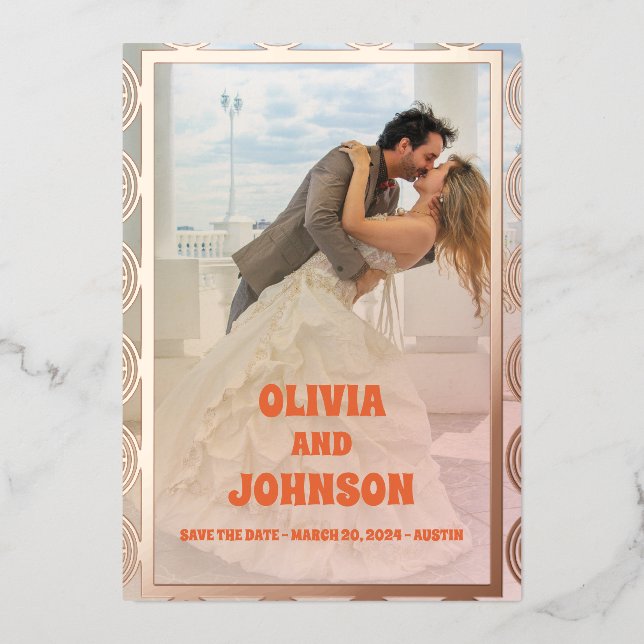 Diamond Wedding Save the Date Foil Invitation (Front)