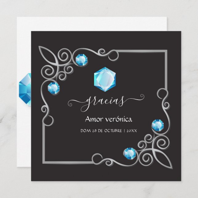 Diamond Wedding Thank You Card (Front/Back)