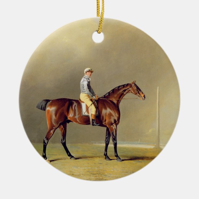 Diamond, with Dennis Fitzpatrick Up, 1799 (oil on Ceramic Tree Decoration (Front)