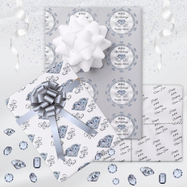 Diamond Wrapping Paper. Any YEAR or OCCASION Wrapping Paper Sheet (Creator Uploaded)