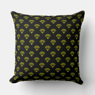 Diamond - Yellow on Black Cushion