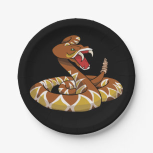 Diamondback rattlesnake paper plate