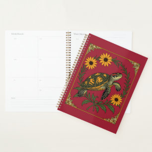 Diamondback Terrapin And Black Eyed Susan Flowers Planner