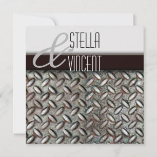 Diamondplate Industrial Wedding Invitation