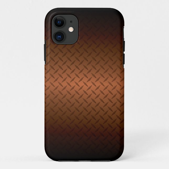 Diamondplate Look Pattern  Black to Copper Fade Case-Mate iPhone Case (Back)