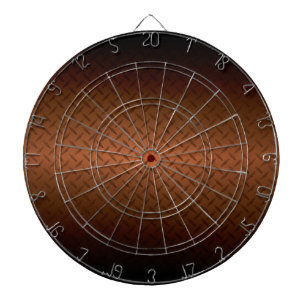 Diamondplate Look Pattern Black to Copper Fade Dartboard