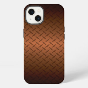 Diamondplate Look Pattern Black to Copper Fade iPhone Case