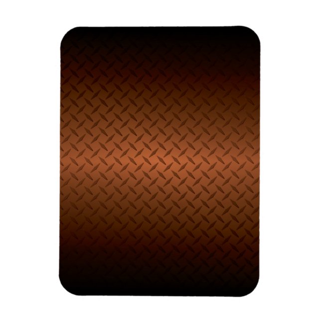 Diamondplate Look Pattern  Black to Copper Fade Magnet (Vertical)
