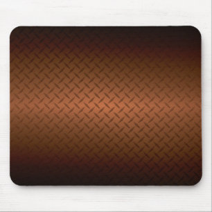 Diamondplate Look Pattern Black to Copper Fade Mouse Pad