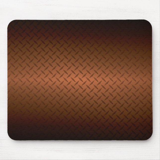 Diamondplate Look Pattern  Black to Copper Fade Mouse Pad (Front)