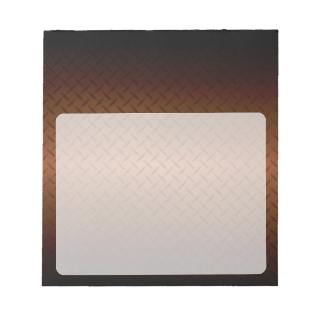 Diamondplate Look Pattern  Black to Copper Fade Notepad (Front)