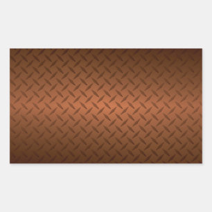 Diamondplate Look Pattern  Black to Copper Fade Rectangular Sticker