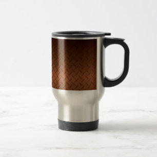 Diamondplate Look Pattern  Black to Copper Fade Travel Mug