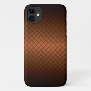 Diamondplate Pattern Black to Copper Fade iPhone 11 Case