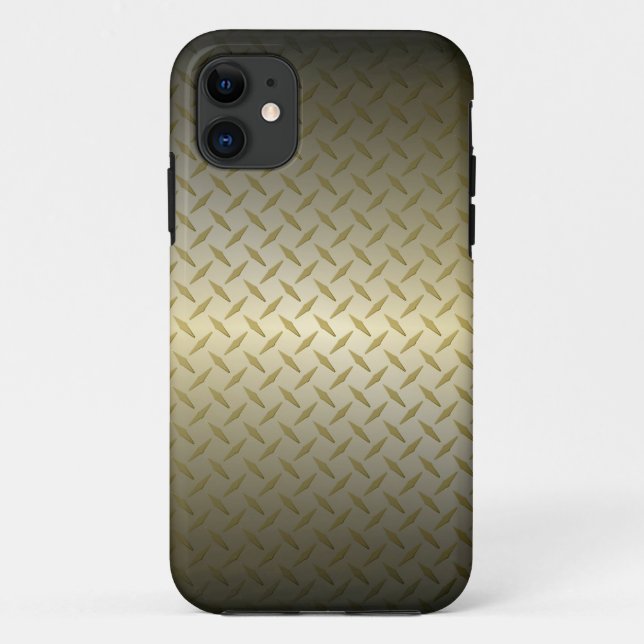 Diamondplate Pattern with Black to Gold Fade Case-Mate iPhone Case (Back)