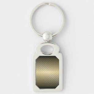 Diamondplate Pattern with Black to Gold Fade Key Ring