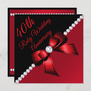 Diamonds 4oth Ruby Wedding Anniversary Invitation
