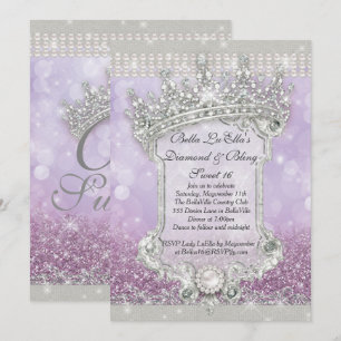 Diamonds and Bling Sweet 16 Quince Invitations