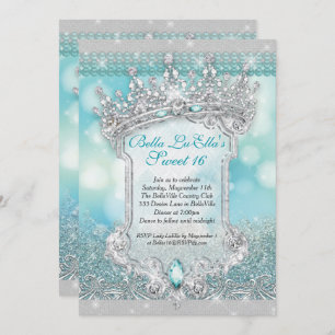 Diamonds and Bling Sweet 16 Quince Invitations