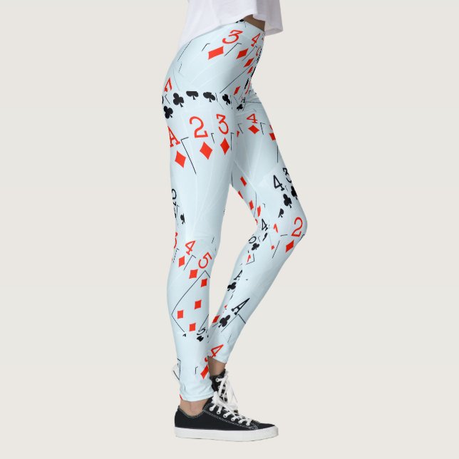 Diamonds And Clubs Poker Cards, Ladies Leggings. Leggings (Right)