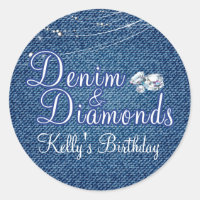 Diamonds and Denim Party Stickers