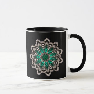 Diamonds and Emeralds Kaleidoscope Mug