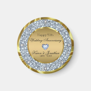 Diamonds And Gold- Anniversary Magnet