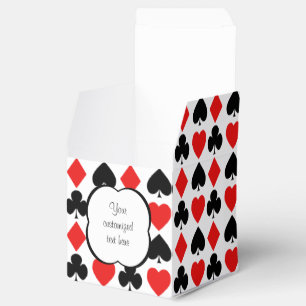 Diamonds and Hearts Red and Black Favour Box