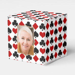 Diamonds and Hearts Vertical Photo Template Favour Box