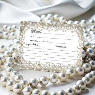 Diamonds and Pearls Bridal Shower  Recipe Card
