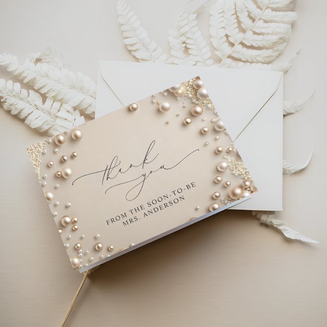 Diamonds and Pearls Bridal Shower Thank You Card (Creator Uploaded)